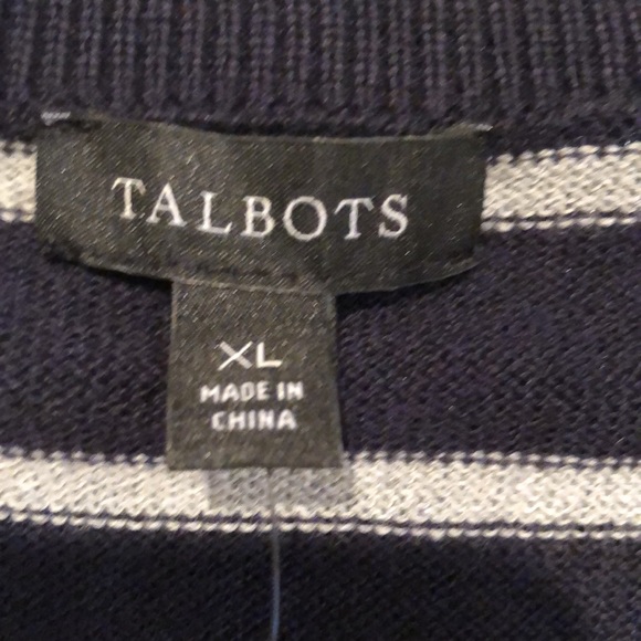 Talbots Blue Stripe LOVE STRIPE Crewneck Sweater - Picture 9 of 12